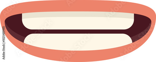 Cartoon mouth smiling showing teeth and gums