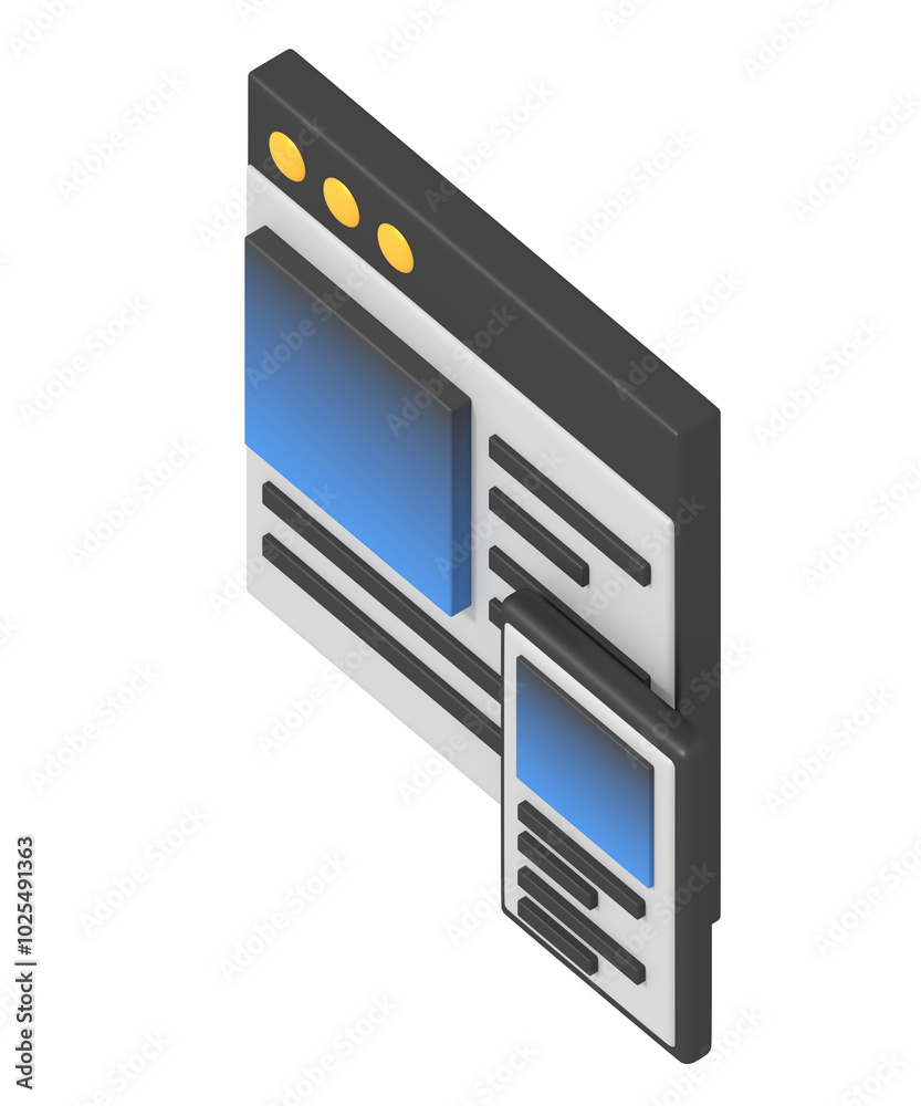 Web responsive design isometric style Web responsive design isometric style