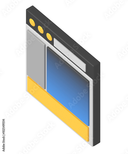 User interface web layout isometric style