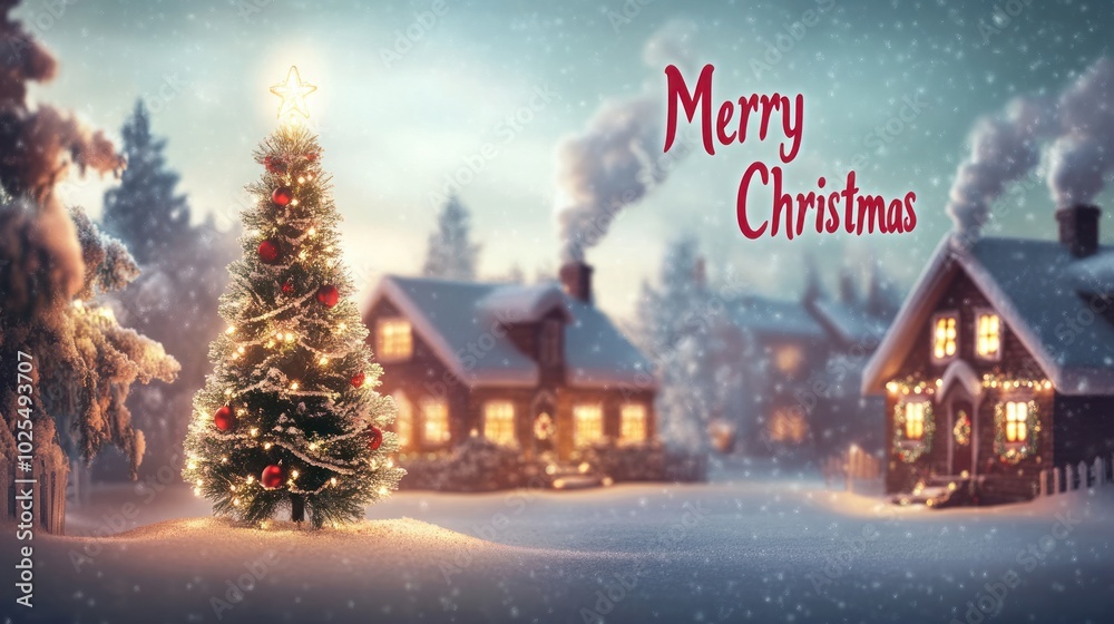 A picturesque holiday backdrop featuring a small, glittering Christmas tree placed in a snowy outdoor setting. A picturesque holiday backdrop featuring a small, glittering Christmas tree placed in a snowy outdoor setting.