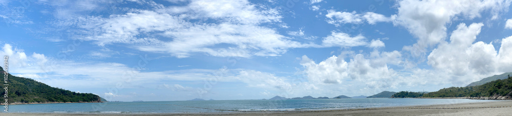 Panarama landacpe natural photography with ocean, sky, mountina and beach Panarama landacpe natural photography with ocean, sky, mountina and beach
