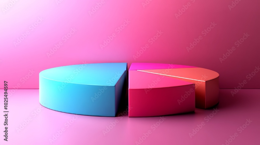 A colorful pie chart displayed on a gradient background, illustrating data visualization. A colorful pie chart displayed on a gradient background, illustrating data visualization.