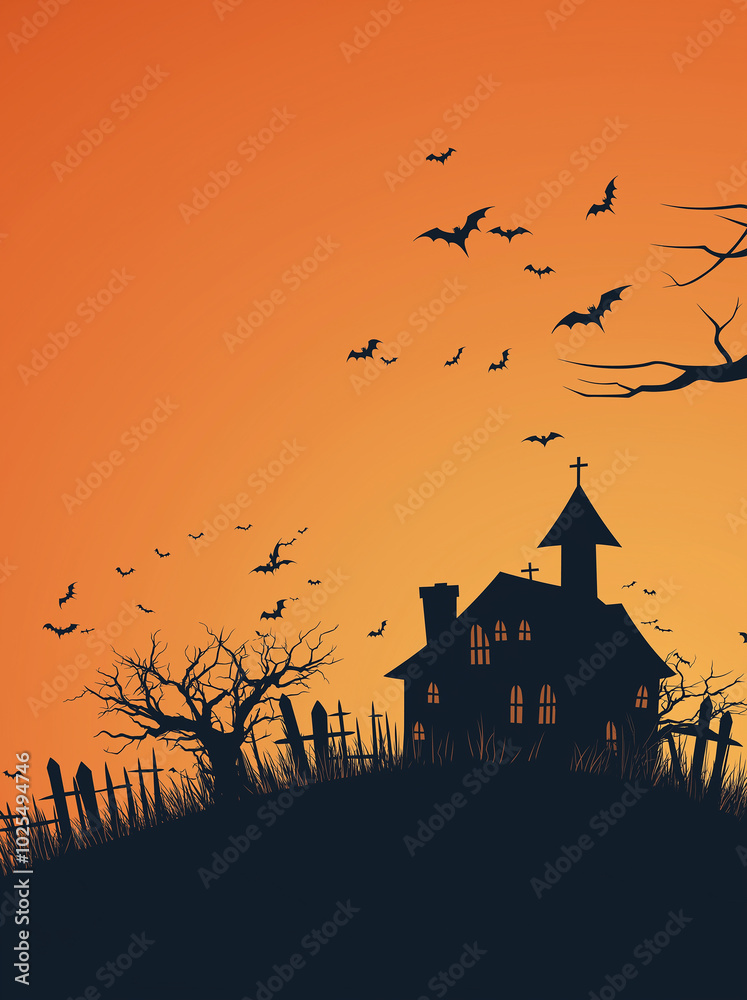 halloween background with house and pumpkin halloween background with house and pumpkin