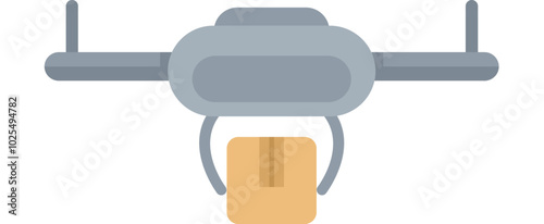 Modern delivery drone is transporting a package