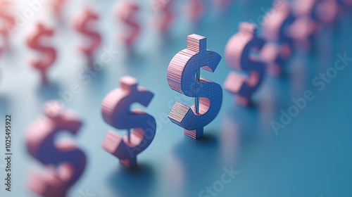 A series of dollar signs in a gradient background, symbolizing finance and wealth.