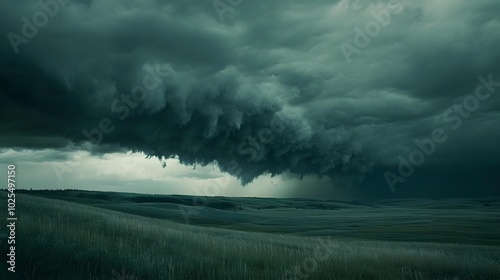 A captivating depiction of an overcast sky with heavy, dark clouds rolling in, symbolizing gloomy weather and an imminent downpour, evoking a somber and reflective atmosphere 
