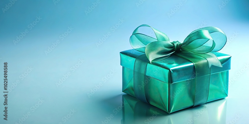 3D rendering of a blue and green gift box with a transparent background 3D rendering of a blue and green gift box with a transparent background