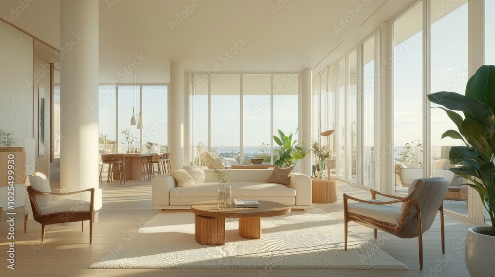 Modern Interior Design with Scenic View Modern Interior Design with Scenic View