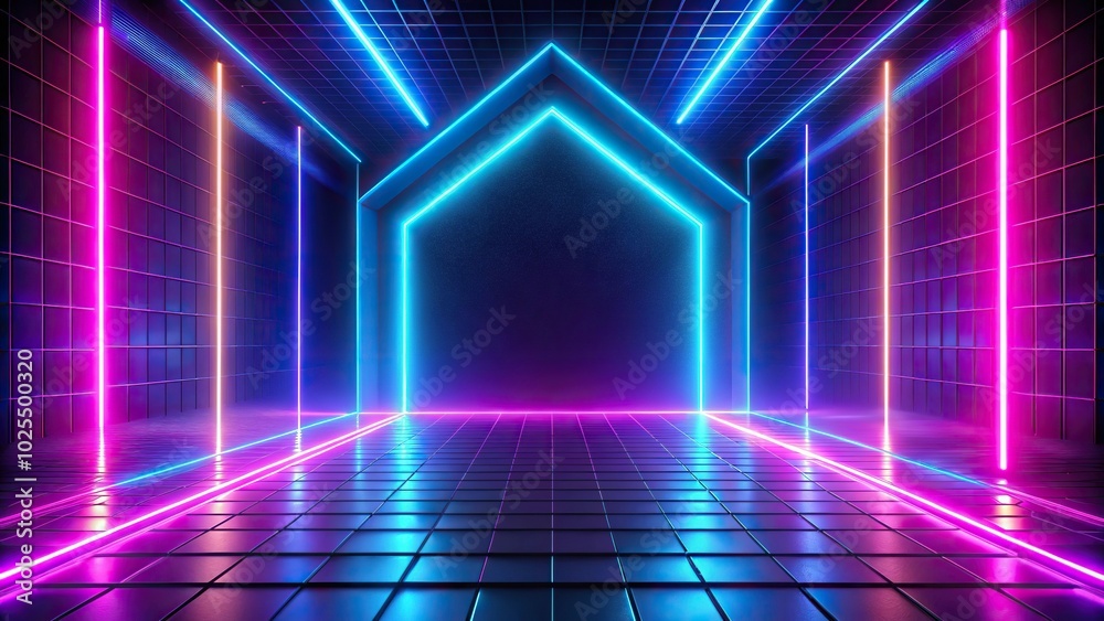 Dark abstract gaming background with neon lights Dark abstract gaming background with neon lights