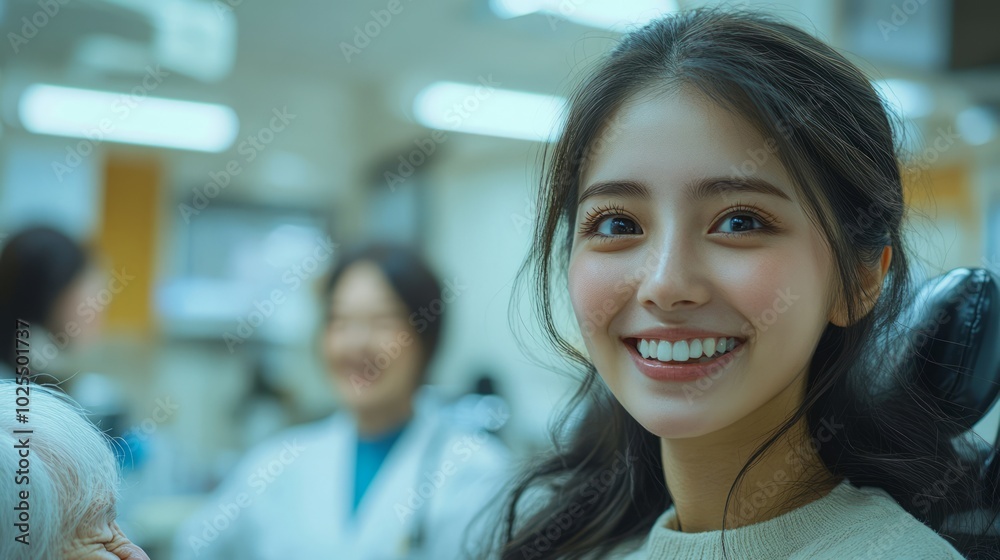Friendly nurse radiating warmth and positivity. Friendly nurse radiating warmth and positivity.