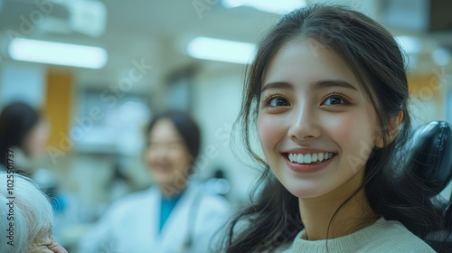 Friendly nurse radiating warmth and positivity. Free Download Friendly nurse radiating warmth and positivity. - GFXLoad