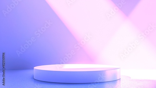 Blank pastel blue and pink podium background suitable for product presentations