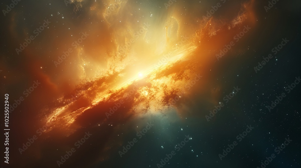 Fototapeta premium Vibrant abstract illustration of outer space featuring a colorful big bang and cloud of stars – stunning galaxies in a 4k wallpaper for cosmic-themed designs and creative projects