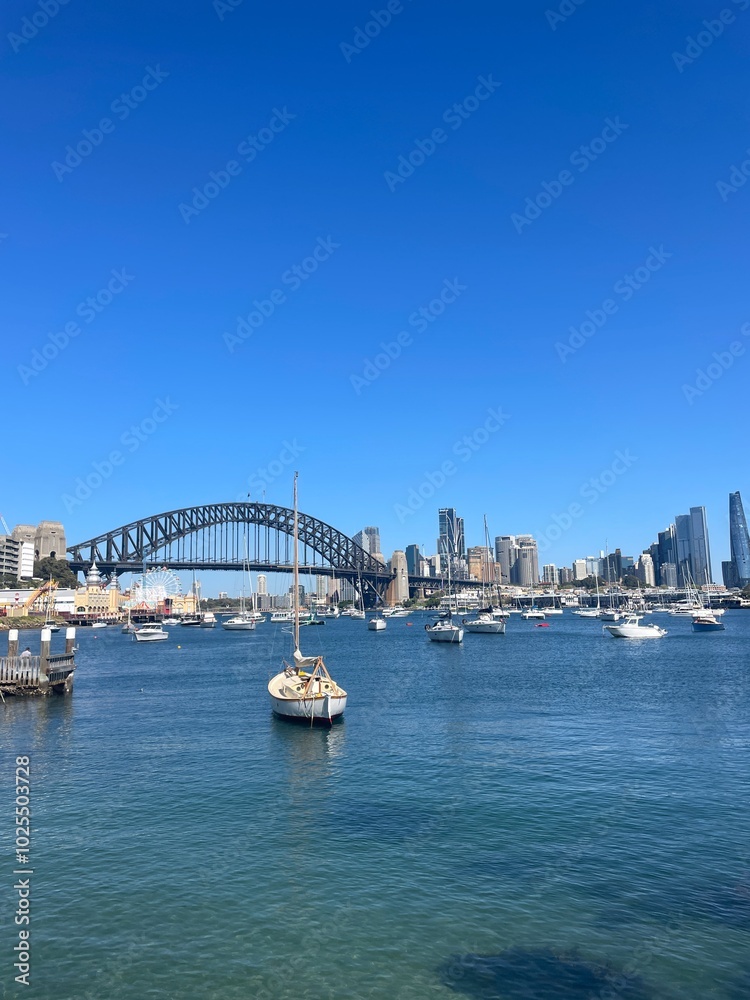 Naklejka premium city harbour bridge