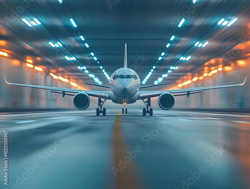 Airplane isolated on abstract background