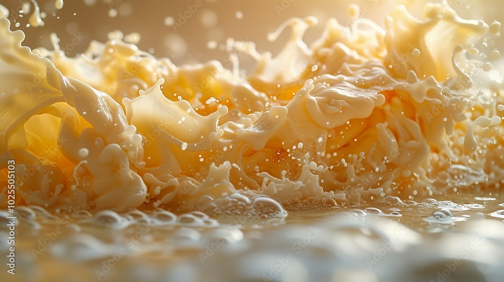Milk Splash: Abstract Texture and Creamy Delight Milk Splash: Abstract Texture and Creamy Delight