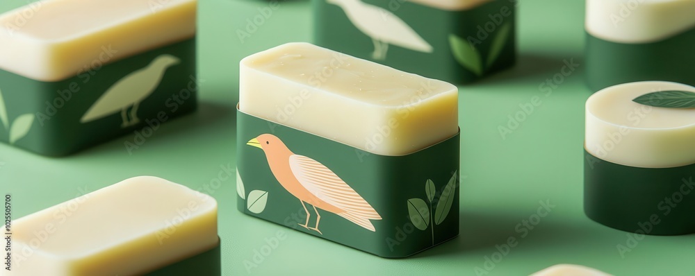 Organic soap bars wrapped in biodegradable packaging with conservation ...