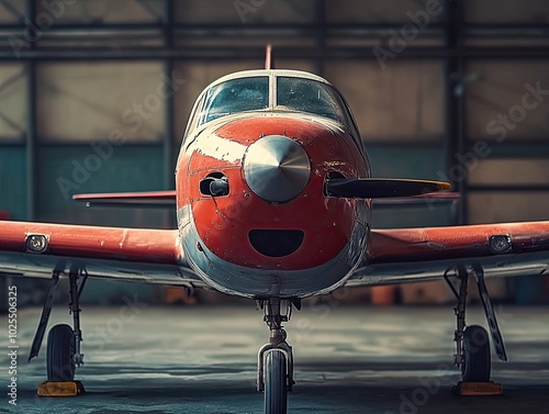 Airplane isolated on metal background