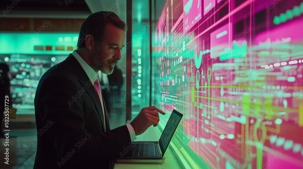 Fototapeta premium Business and Technology Professionals Working with Data