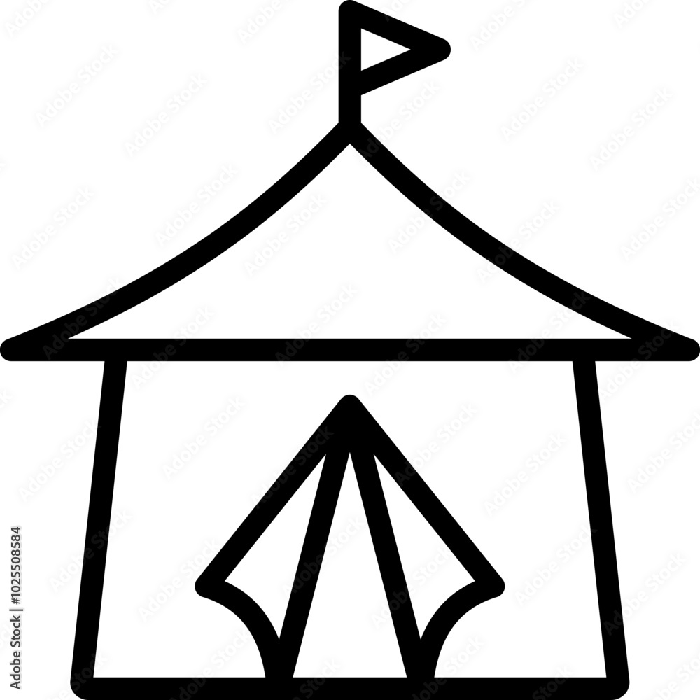 tent icon illustration design with outline tent icon illustration design with outline