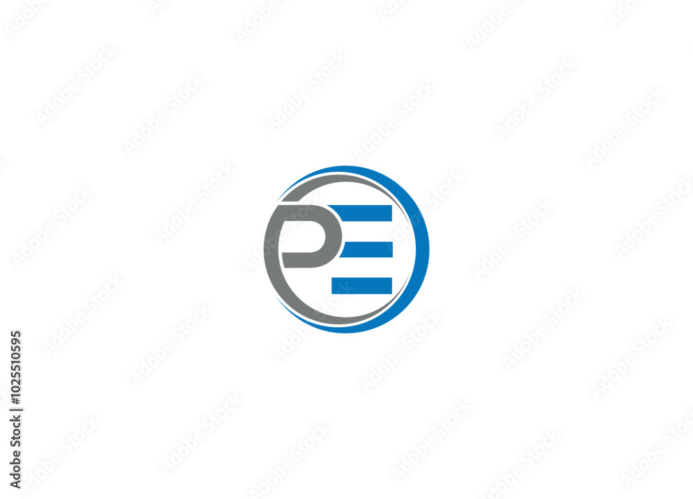 PE logo design vector icon template with white background PE logo design vector icon template with white background