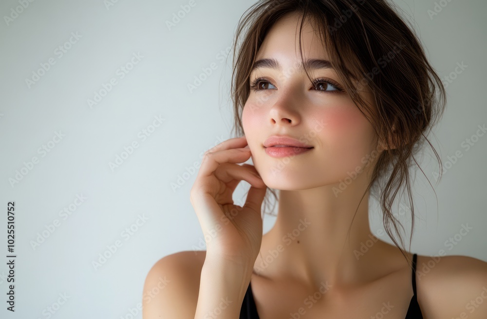 Soft and calm portrait of a young woman. Soft and calm portrait of a young woman.