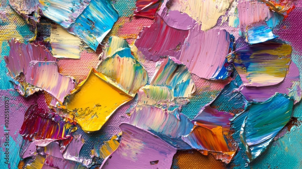 Fototapeta premium Abstract art background with oil on canvas and rough brushstrokes.