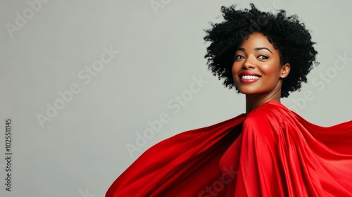 Female empowerment in red cape photo