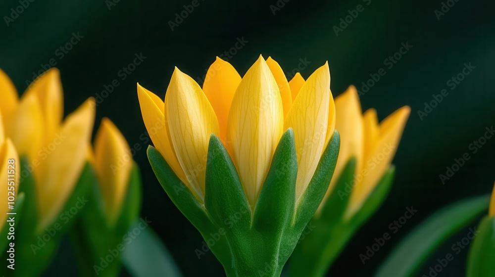 Close-up of marigold buds just before blooming, representing potential and freshness, marigold flower, anticipation and renewal Close-up of marigold buds just before blooming, representing potential and freshness, marigold flower, anticipation and renewal