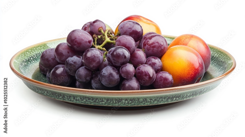 Grapes and nectarines isolated on white. Grapes and nectarines isolated on white.