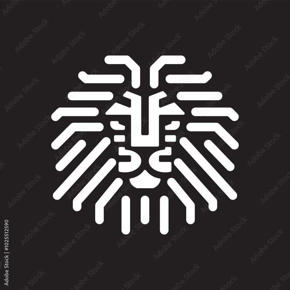 Simple symmetrical lion head logo Simple symmetrical lion head logo