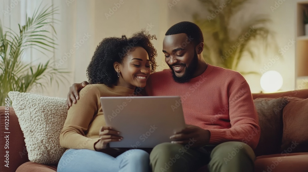 Couch laptop couple. Couch laptop couple.