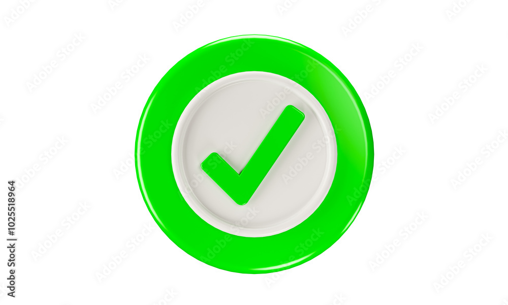 Approved sign 3d check Mark icon 3d rendering checkmark sign icon Approved sign 3d check Mark icon 3d rendering checkmark sign icon