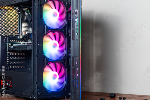 Vibrant RGB Cooling Fans in Modern Computer Case