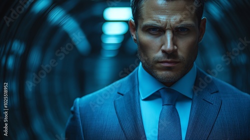Powerful businessman with s...