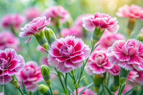 Delicate flowers of small feathery fragrant carnations