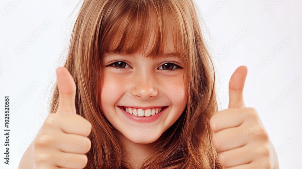 Teenager expressing approval with thumbs up Teenager expressing approval with thumbs up