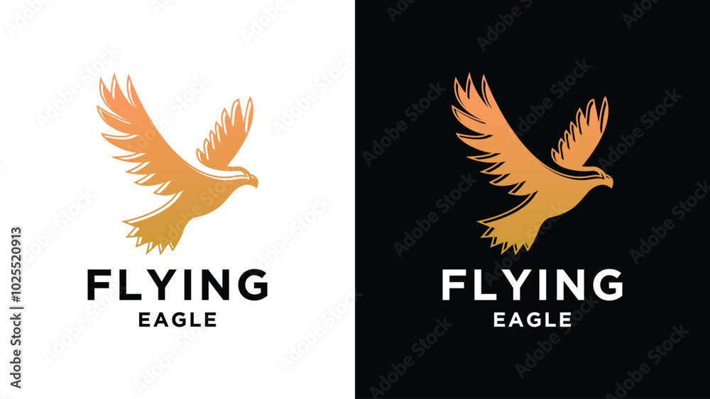 Obraz premium Golden eagle logo, American eagle, Illustration Vector 
