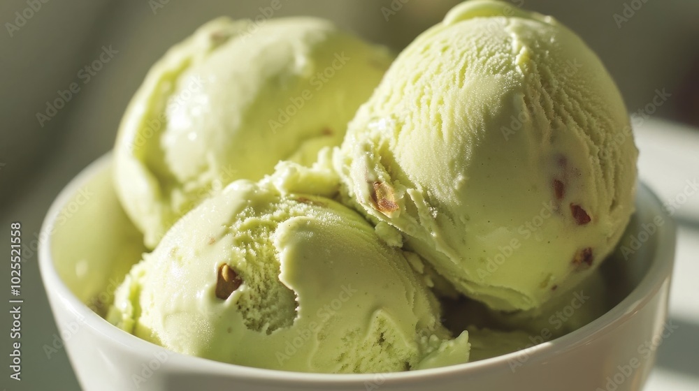 Summer ice cream: pistachio, lime, and chocolate. Summer ice cream: pistachio, lime, and chocolate.