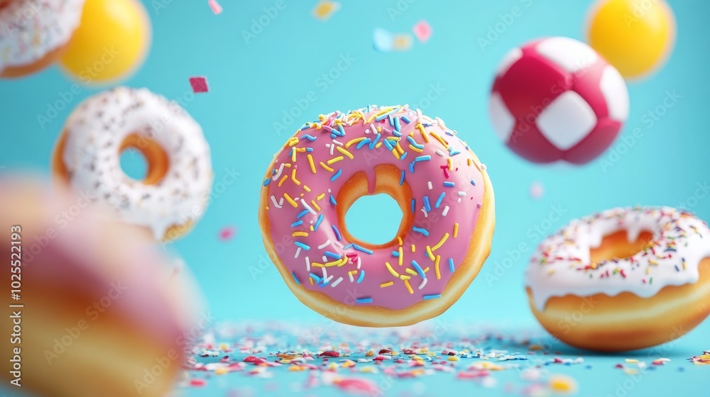 Colorful donut soccer! Colorful donut soccer!
