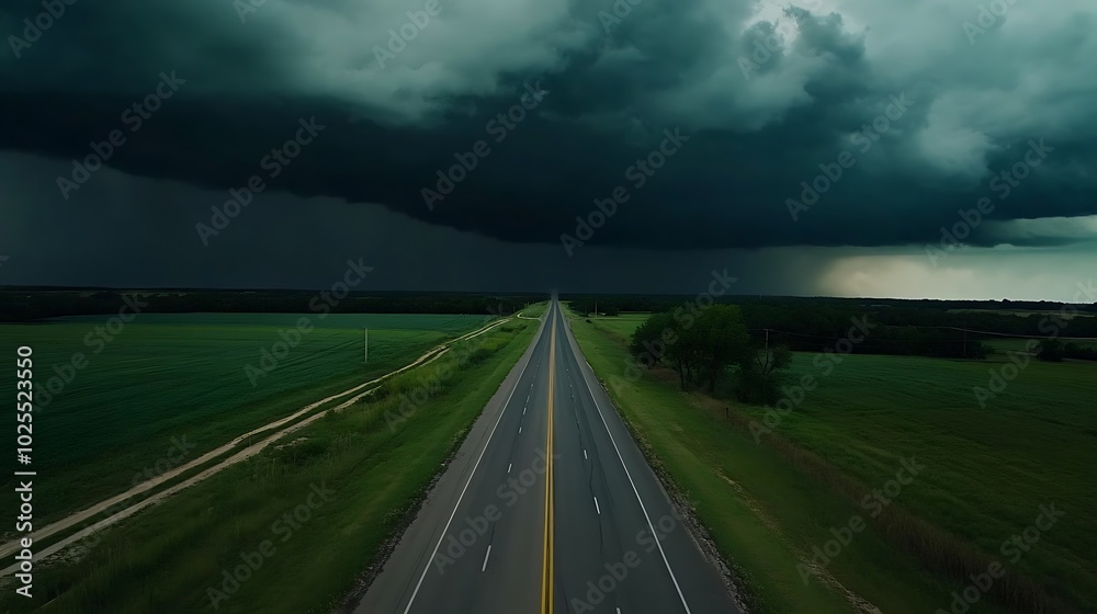 Storm Clouds Gather Over Country Road Storm Clouds Gather Over Country Road
