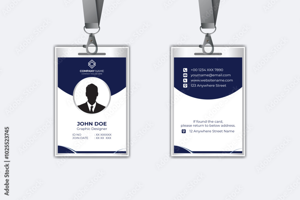 Id card template with photo abstract style Id card template with photo abstract style