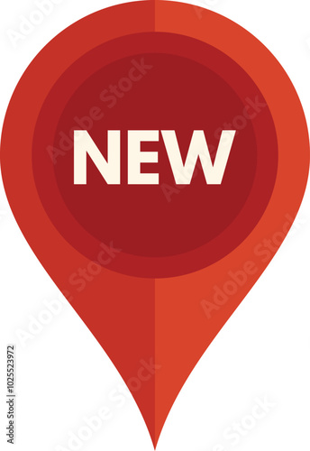 Red location pin pointing a new arrival point