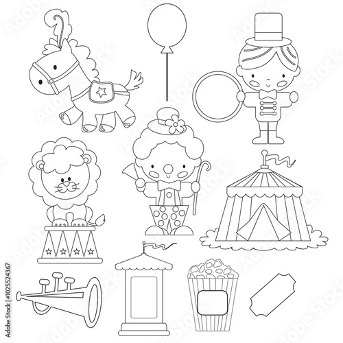 Cute circus tamer boy vector cartoon illustration