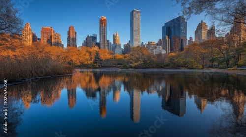 Dawn in Central Park, NYC, autumn