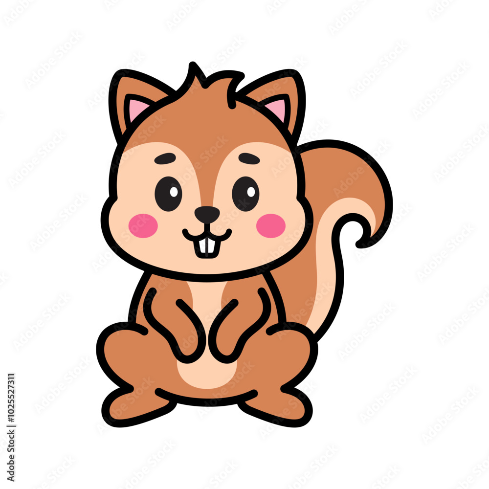Cute Squirrel Cartoon Vector Doodle Illustration Cute Squirrel Cartoon Vector Doodle Illustration