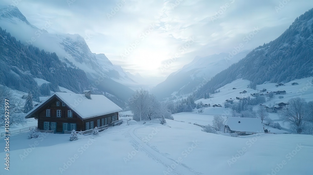Realistic Dramatic Lauterbrunnen Valley Realistic Dramatic Lauterbrunnen Valley