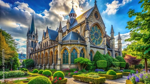 Stunning Documentary Photography of Paulhan Kirche Notre Dame des Vertus with Captivating Architectural Details and Surrounding Scenery photo