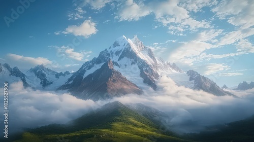 Realistic Dramatic Torres del Paine National Park