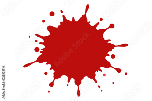 Ruby Red paint splatter | vector on white background